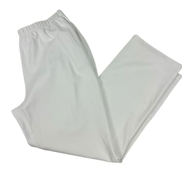 Lands End Sport Knit Straight Pant size Large Tall White - Picture 3 of 9